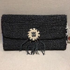 Imvelo eswatini Handmade Black Woven Clutch NEW